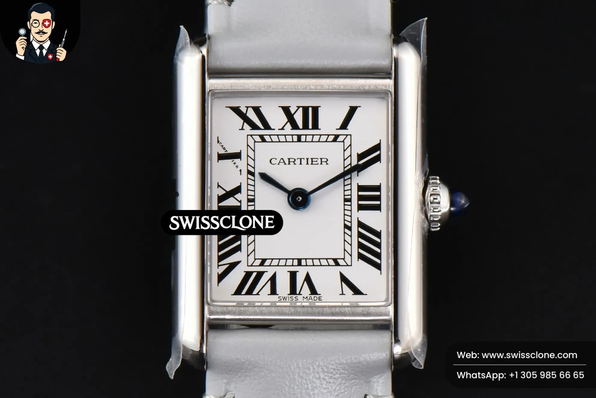 Cartier Tank Must Small 29.5×22mm K11F White Dial Gray Smooth Calf Quartz