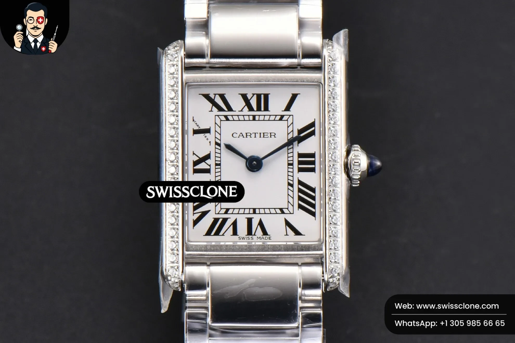 Cartier Tank Must Small 29.5mmx22mm K11F Diamond White Dial Ronda Quartz
