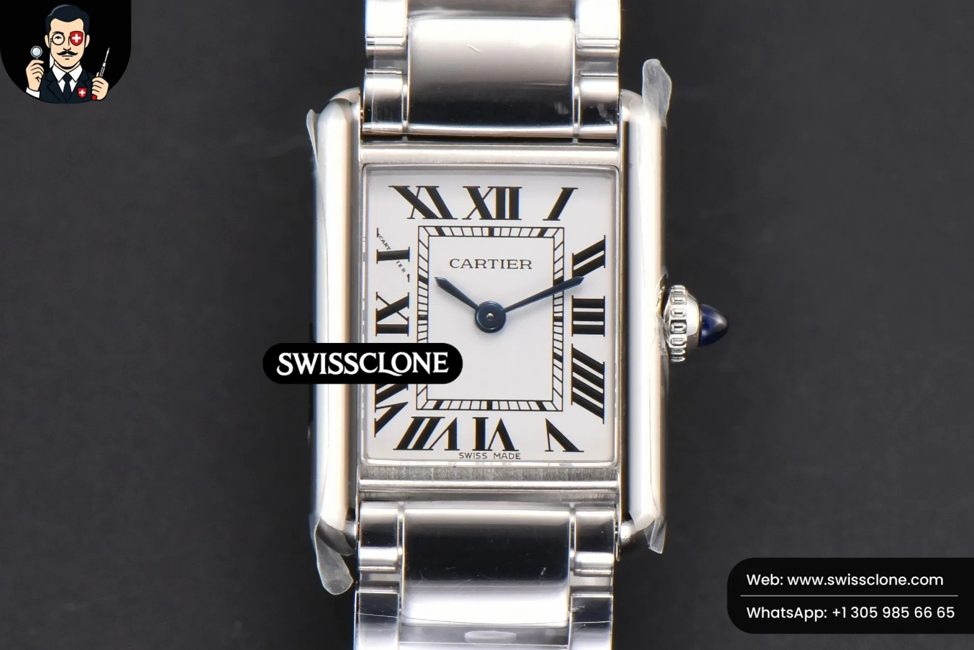 Cartier Tank Must Small 29.5mmx22mm K11F White Dial Ronda Quartz 1:1 Super Clone - Dial Macro Close-Up