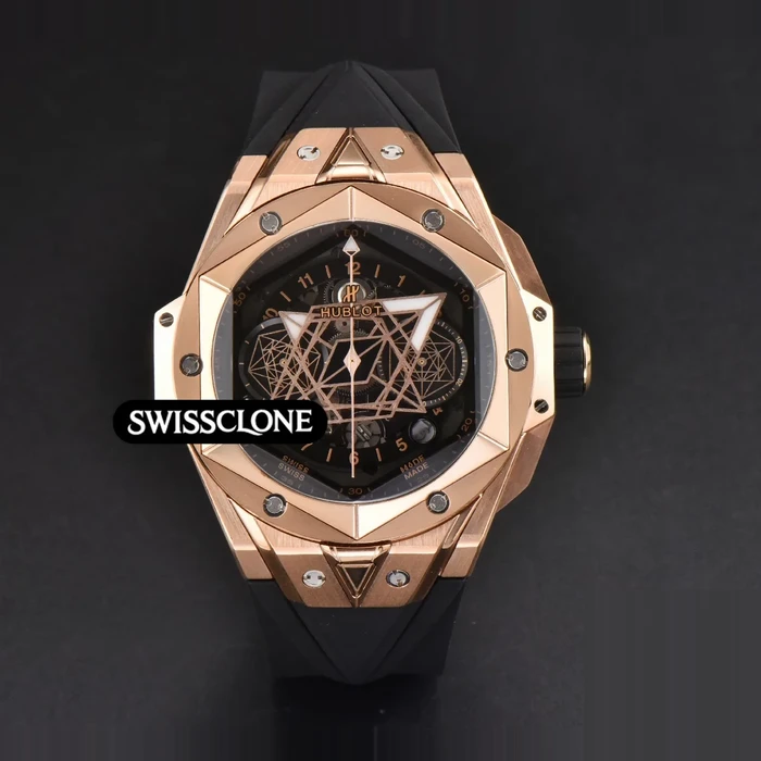 Hublot Big Bang Sang Bleu II Chrono 45mm BBF Black Skeleton Dial Black Rubber HUB1240