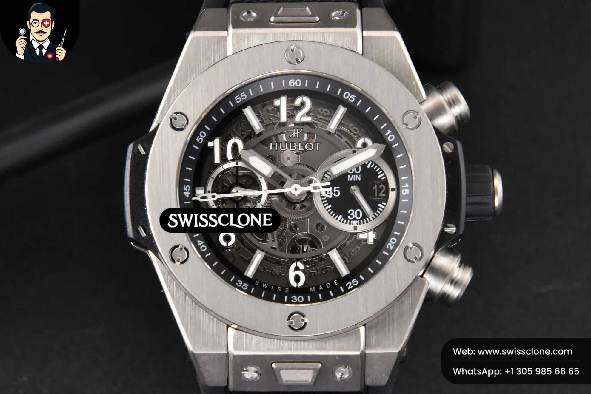 Hublot Big Bang Unico 45mm BBF Skeleton Dial Ceramic Bezel Black Rubber (SW-32578) - Image 2
