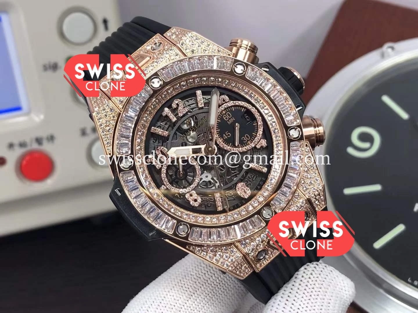 Hublot Big Bang Unico Rose Gold Diamonds 1:1 Super Clone - Dial Macro Close-Up
