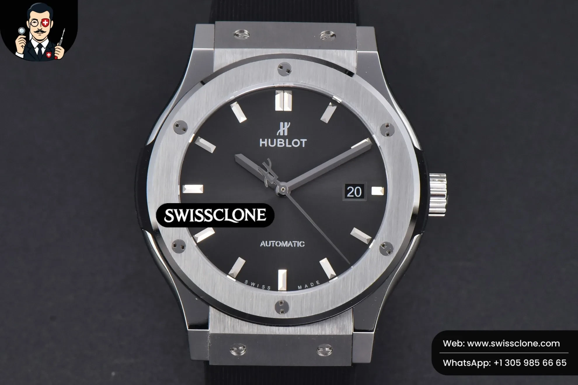 Hublot Classic Fusion 42mm JJ+F Black Dial Black Rubber - Image 2