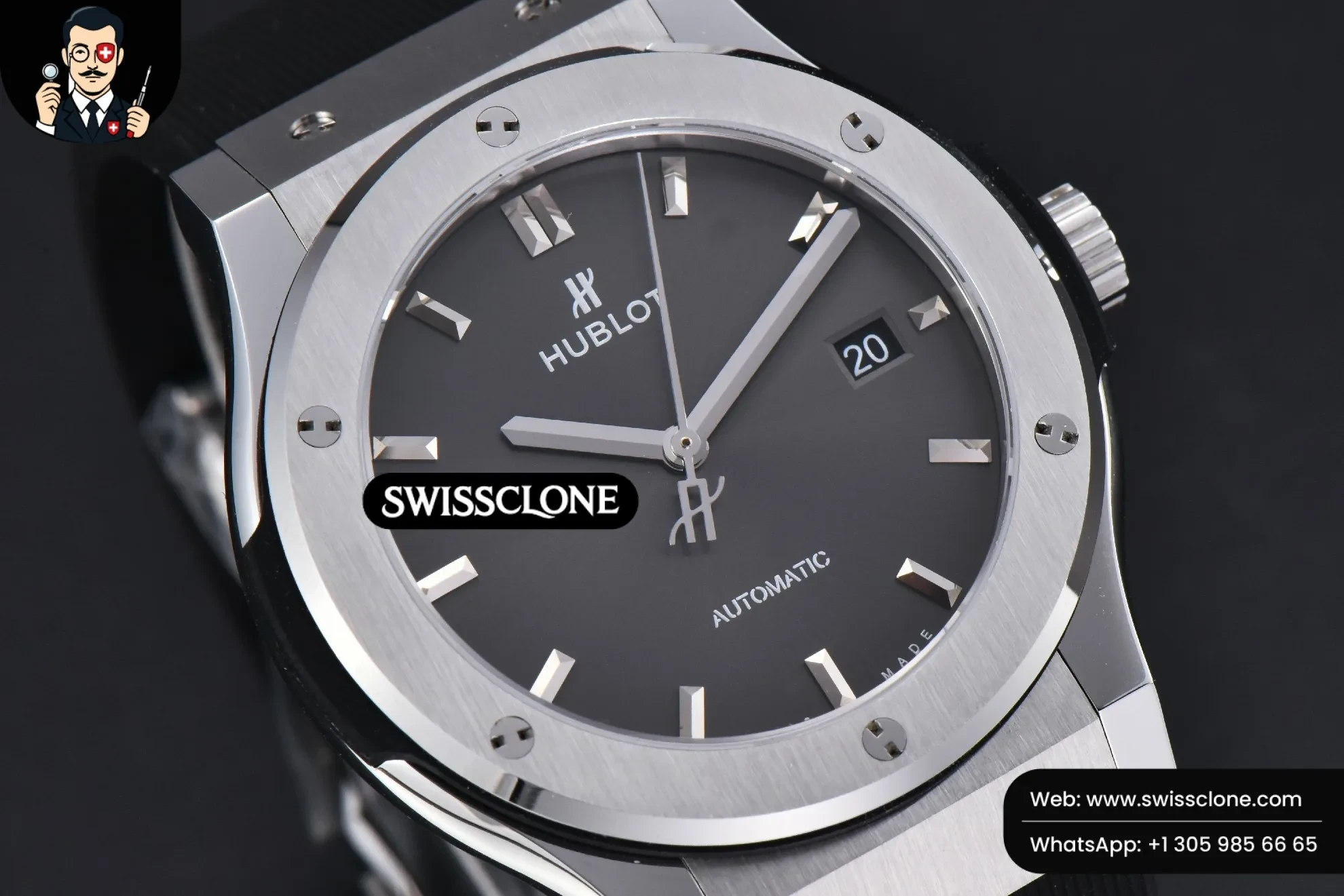 Hublot Classic Fusion 42mm JJ+F Black Dial Black Rubber Swiss Clone - View 3
