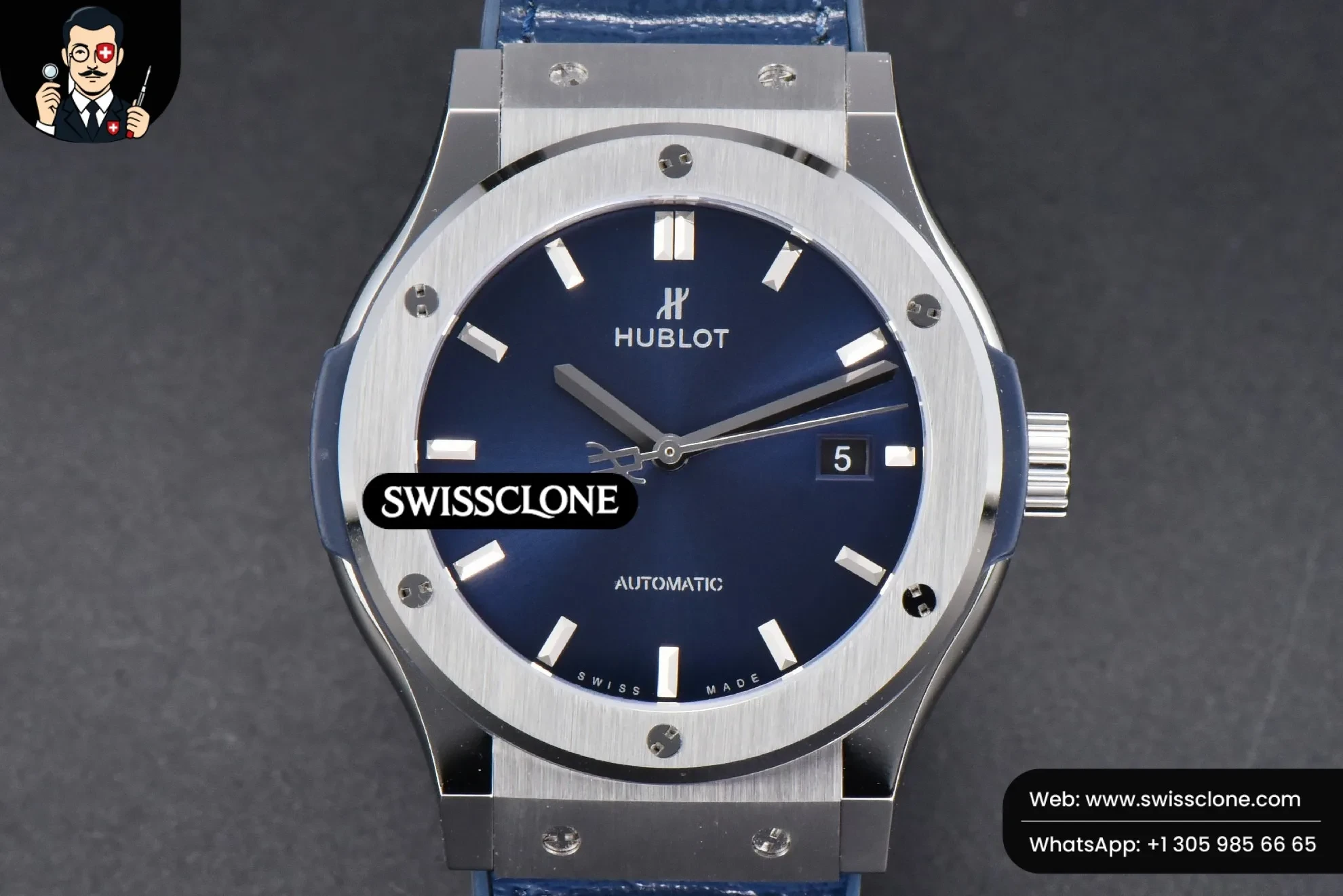 Hublot Classic Fusion 42mm JJ+F Blue Dial Blue Leather