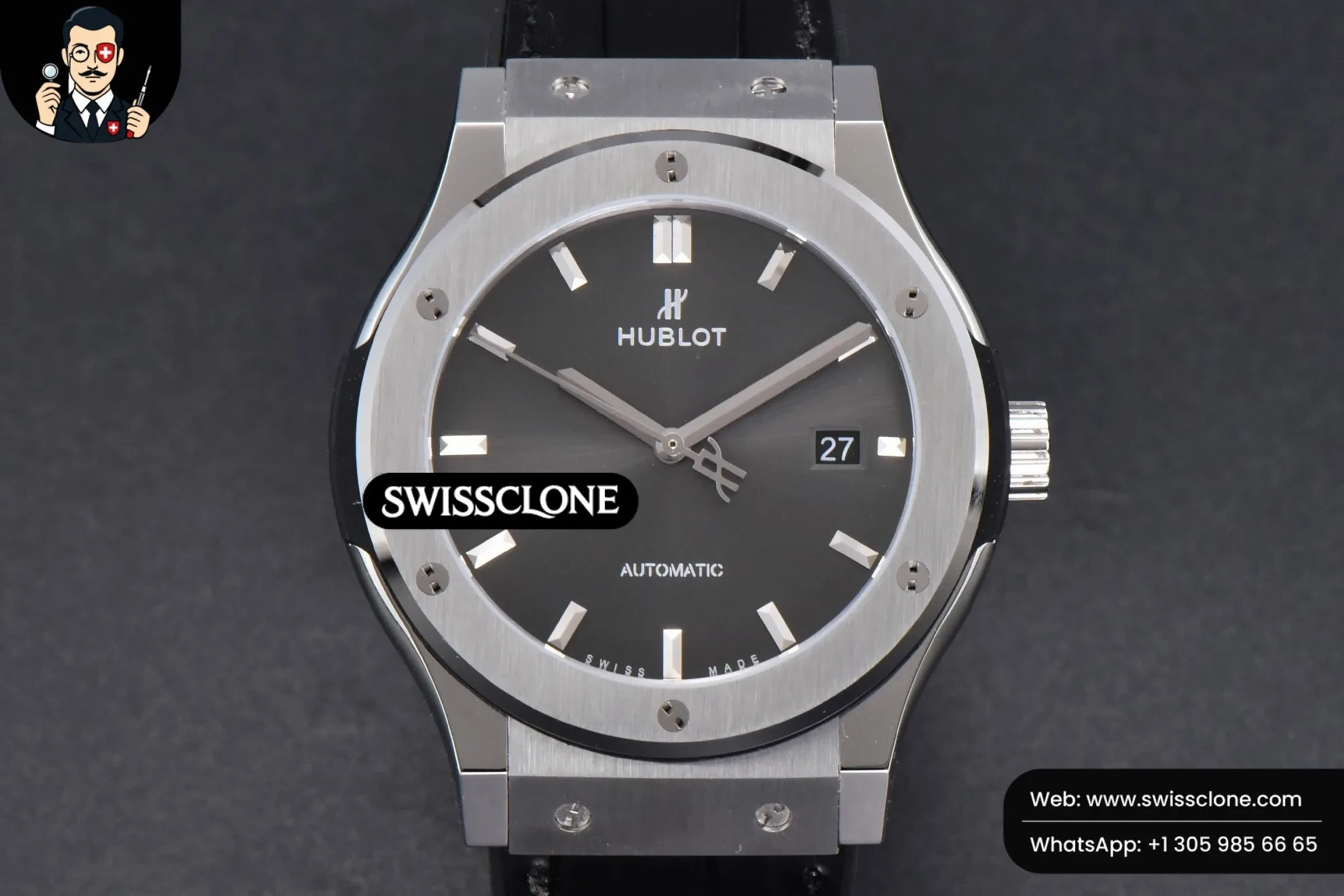 Hublot Classic Fusion 42mm JJ+F Gray Dial Black Leather