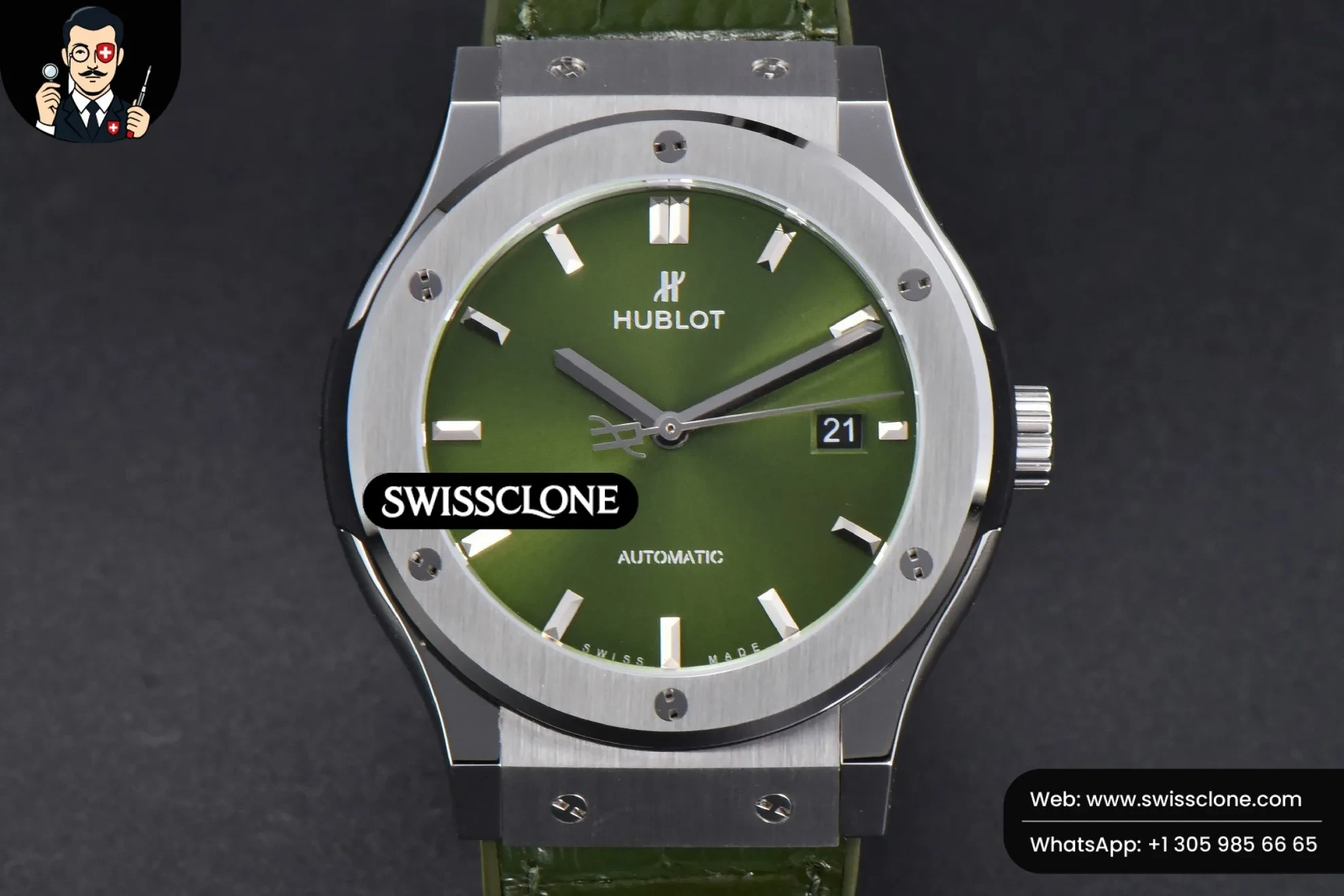 Hublot Classic Fusion 42mm JJ+F Green Dial Green Leather