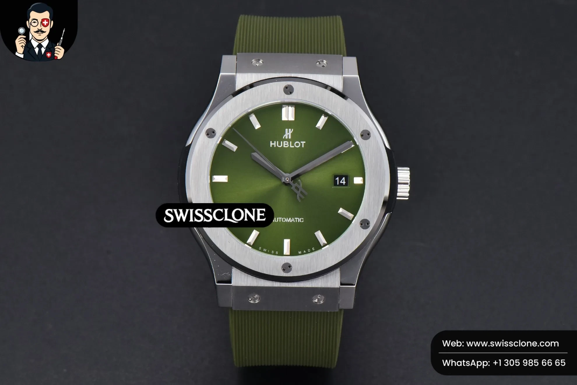 Hublot Classic Fusion 42mm JJ+F Green Dial Green Rubber