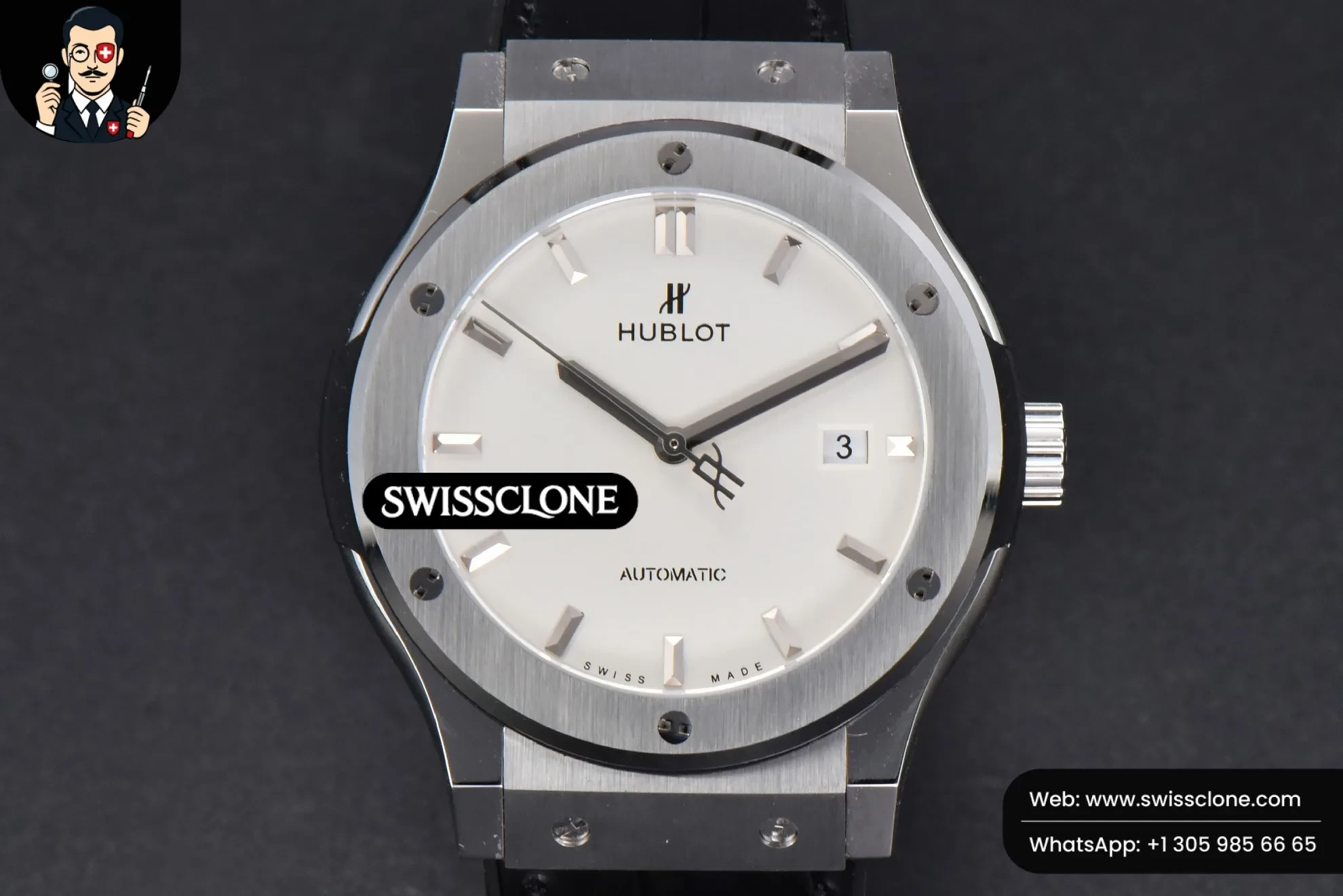 Hublot Classic Fusion 42mm JJ+F White Dial Black Leather