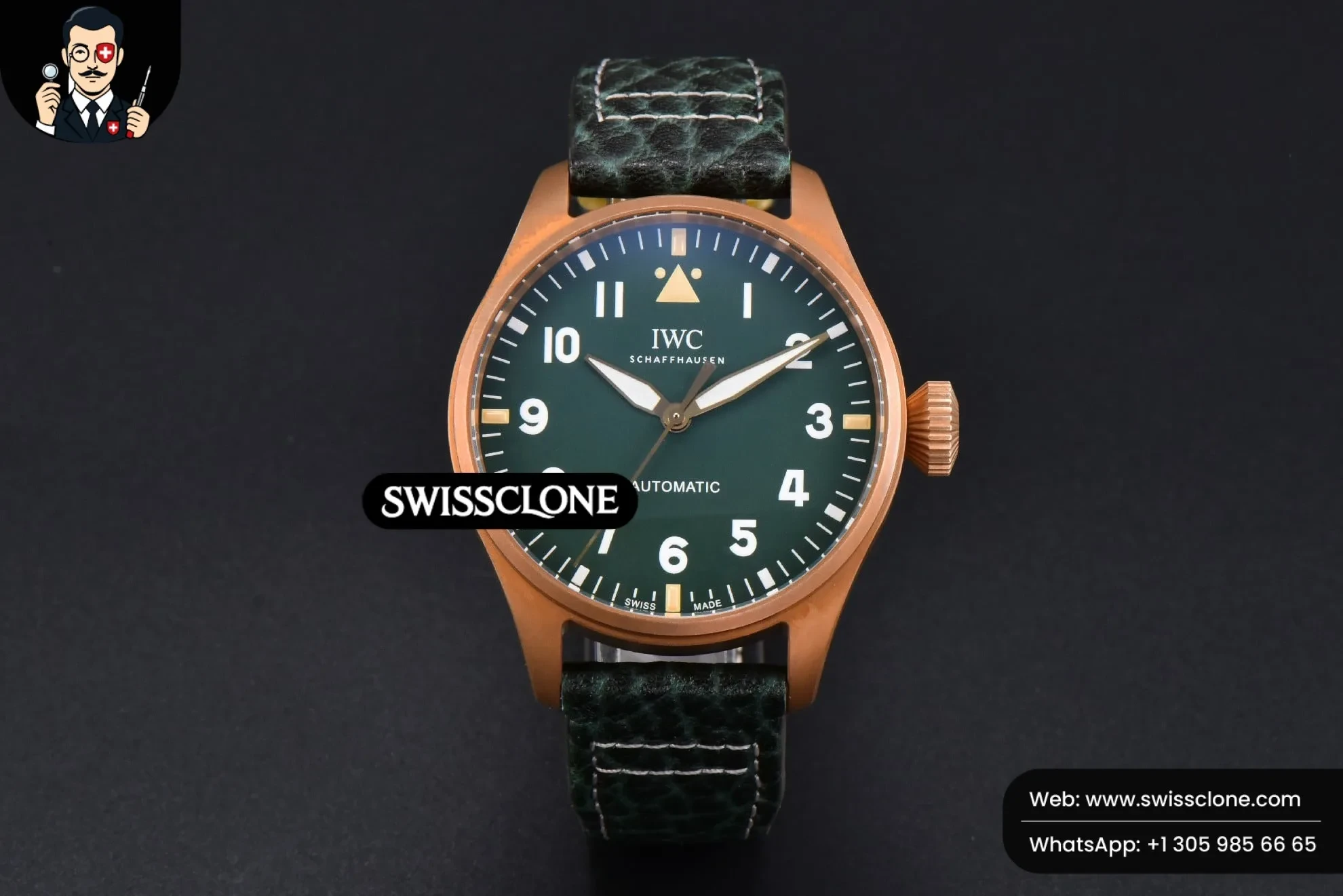 IWC Big Pilot IW329702 Bronze M+F 43.8MM Green Dial Green Leather SEIKO 8N-24