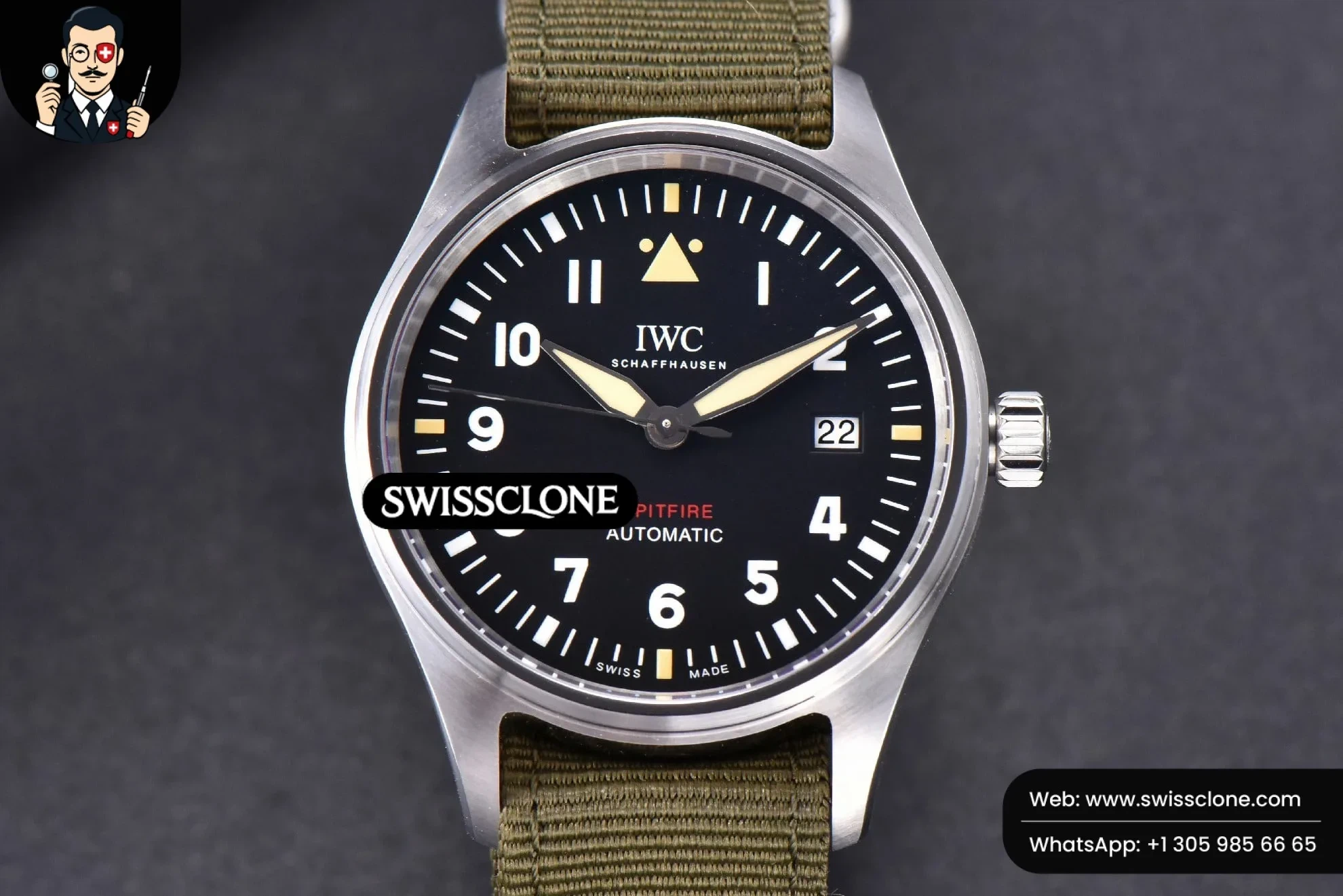 IWC Mark XVIII IW326801 MKSF 40mm Black Dial Green Nato 9015 - Image 2