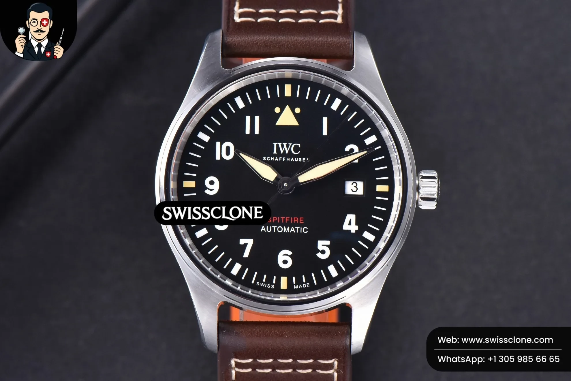 IWC Mark XVIII IW327010 MKSF 40mm Blue Dial Le Petit Prince Brown Leather 9015