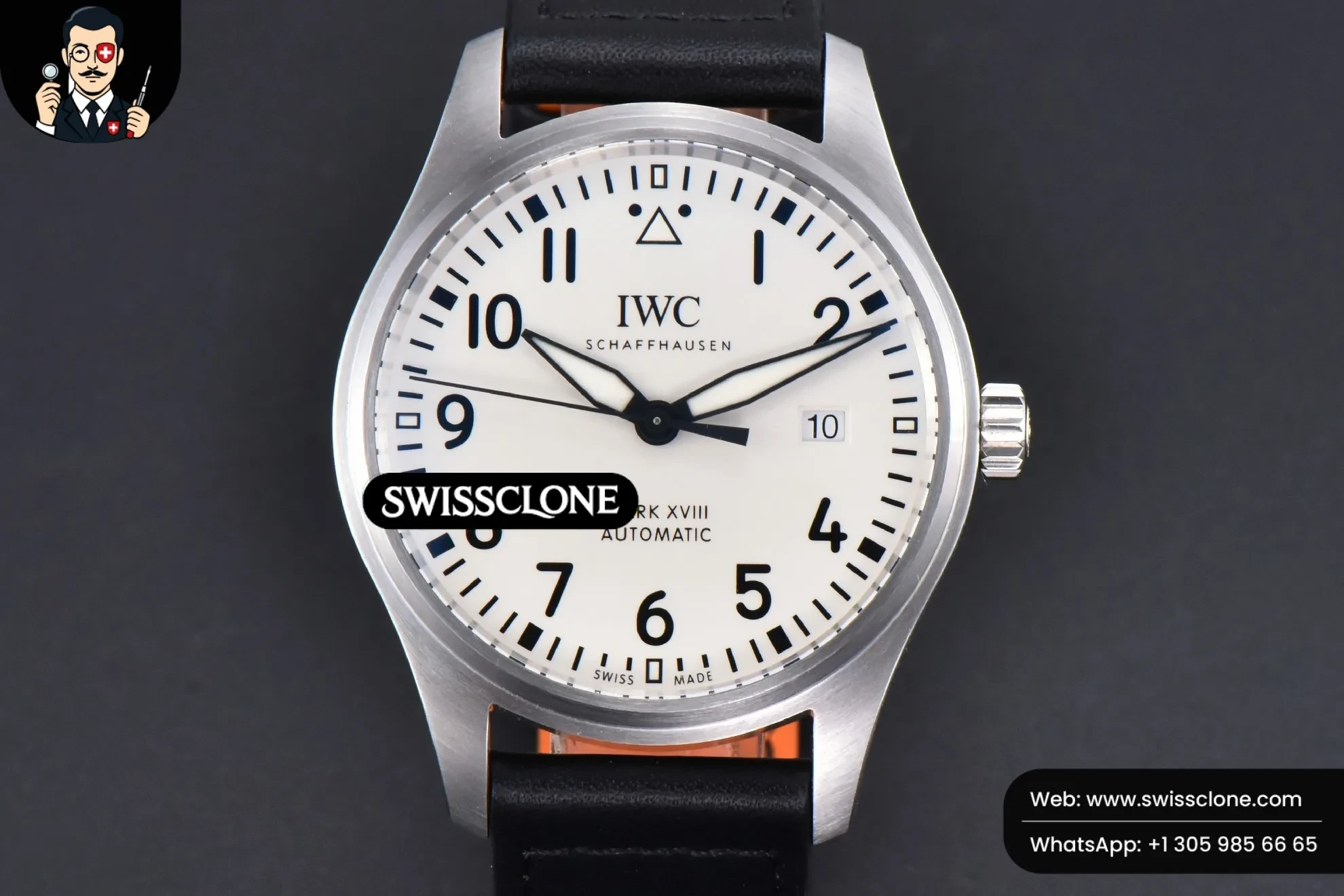IWC Mark XVIII IWC327012 V7F 40mm White Dial Black Leather V7F