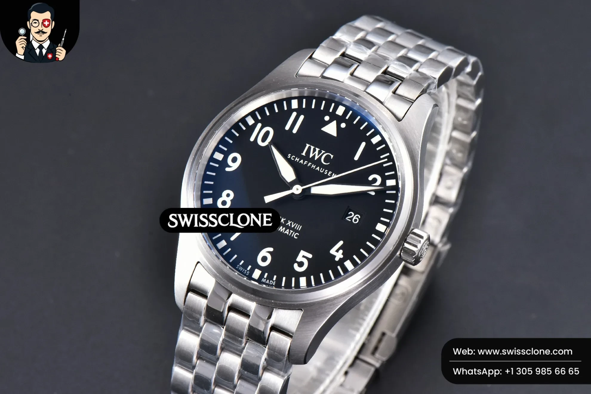 IWC Mark XVIII IWC327015 V7F 40mm Black Dial V7F 1:1 Super Clone - Bezel & Case Profile