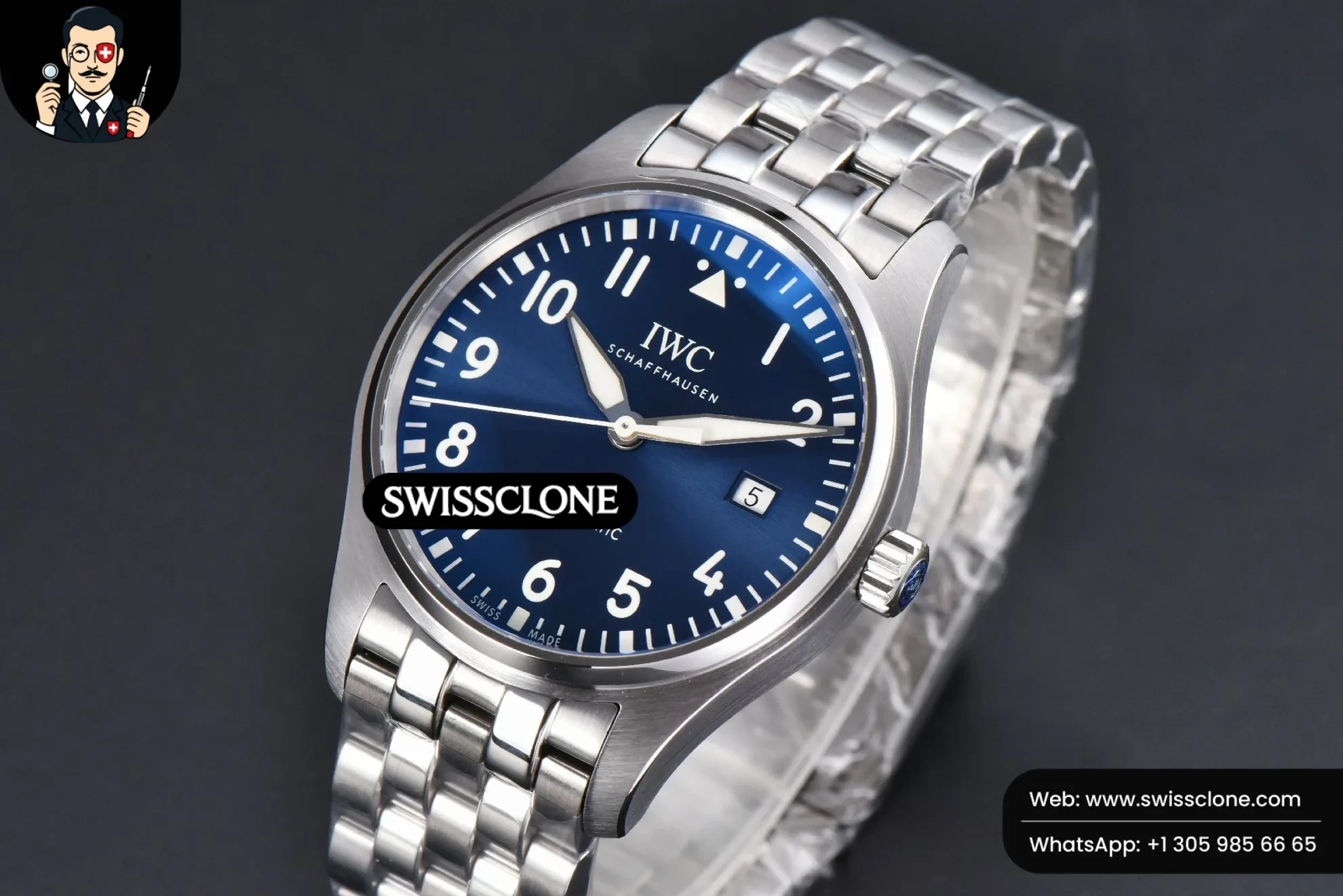 IWC Mark XVIII IWC327016 V7F 40mm ‘Little Prince’ Blue Dial V7F 1:1 Super Clone Det - Bezel & Case Profile