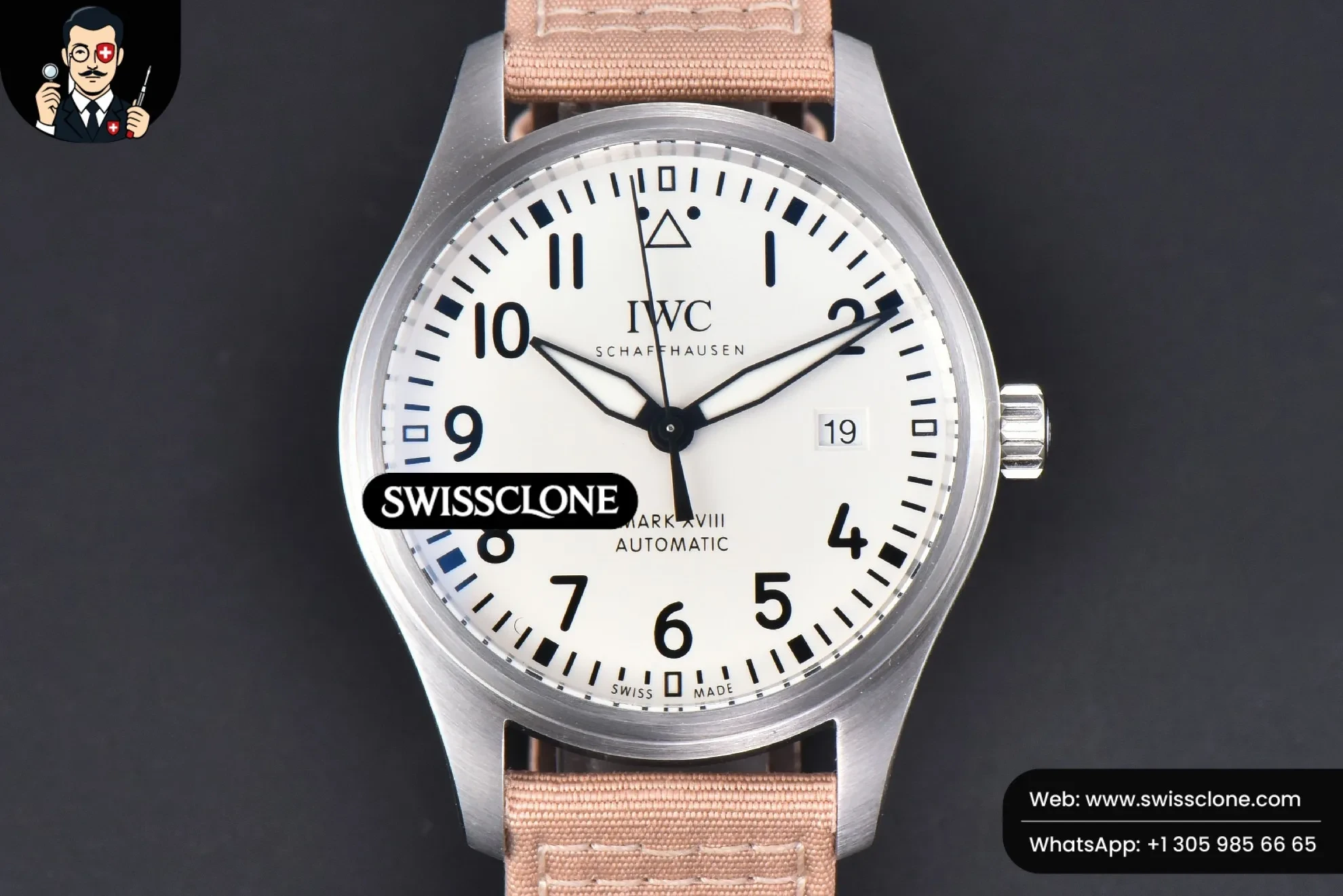 IWC Mark XVIII IWC327017 V7F 40mm White Dial Beige Leather V7F