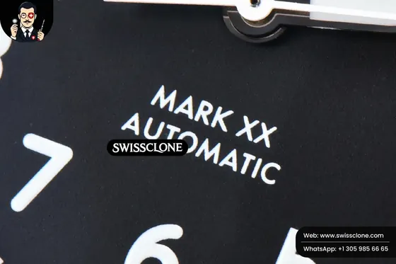 IWC Mark XX IWC328201 40mm GSF Black Dial Black Leather 1:1 Super Clone - On-Wrist Presence View