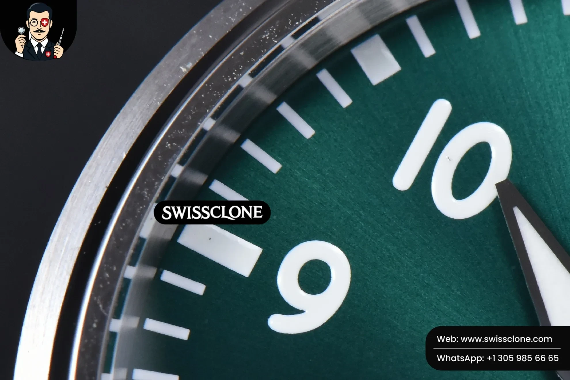 IWC Mark XX IWC328201 40mm GSF Green Dial Brown Leather 1:1 Super Clone - Bezel & Case Profile