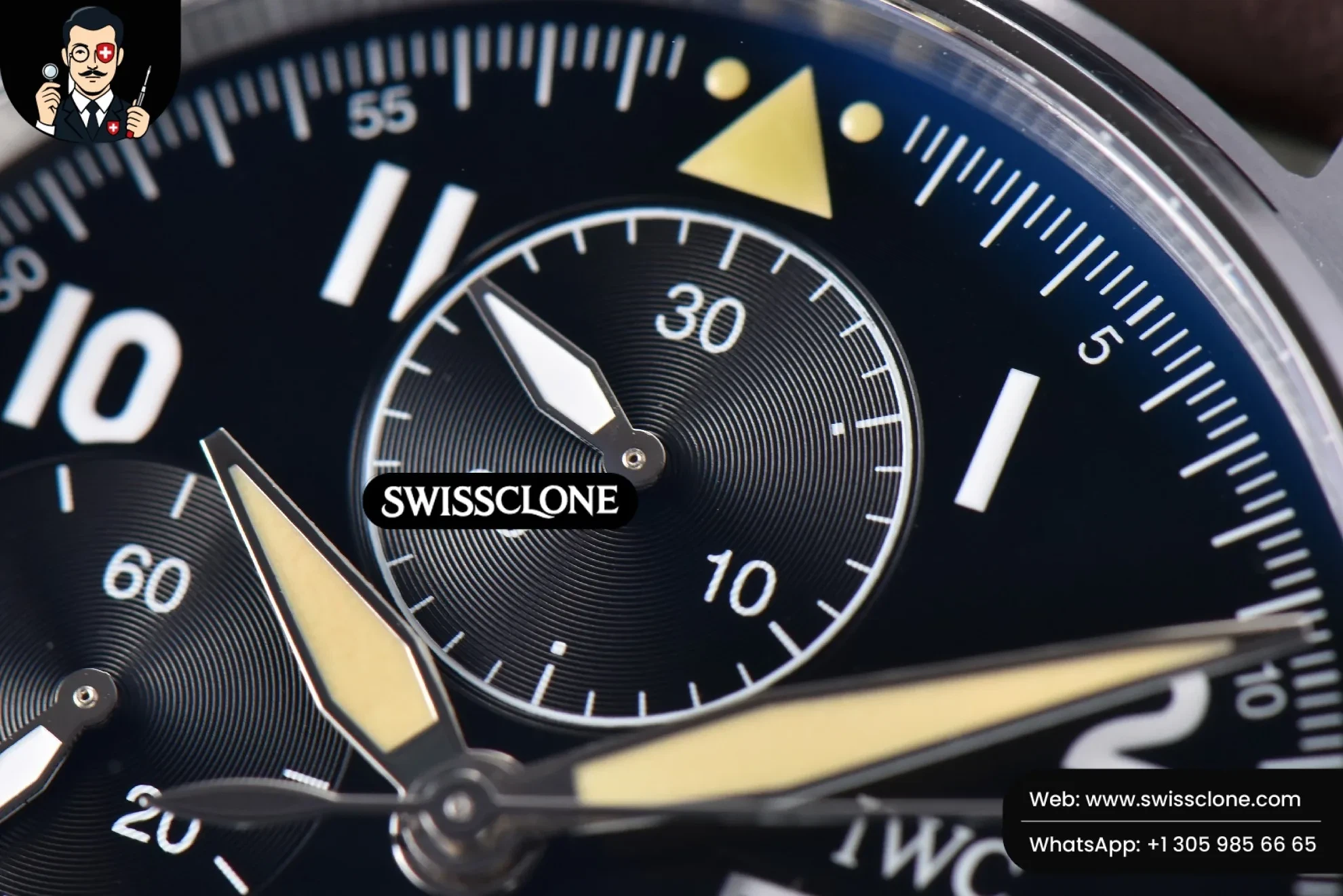 IWC Pilot Chrono Spitfire IW387903 41mm Black Dial Brown Leather - Image 2