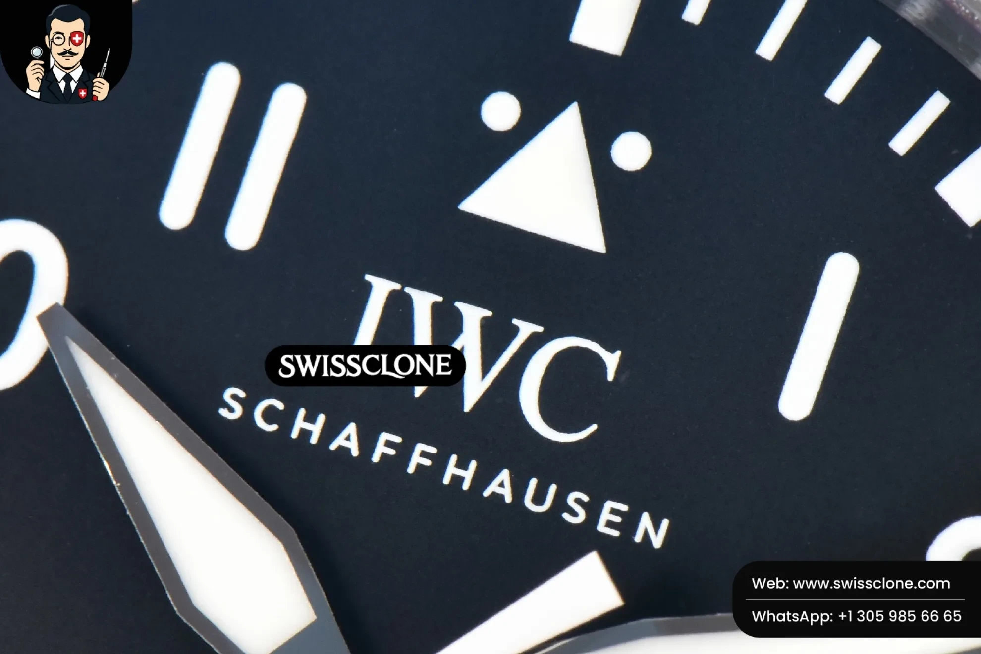 IWC Pilot Mark XX IW328201 40mm Black Dial Black Leather Swiss Clone - View 3