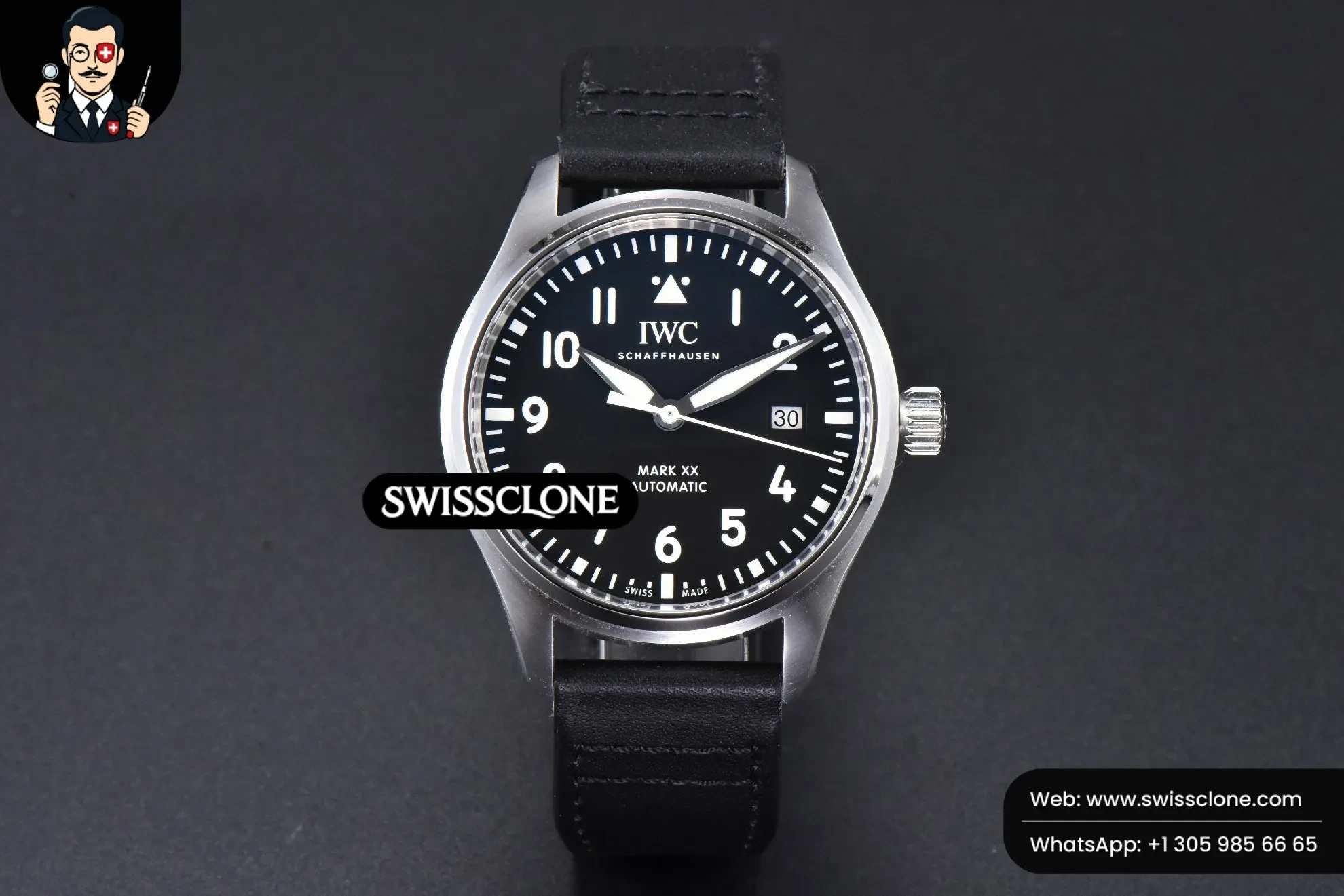 IWC Pilot Mark XX IW328201 40mm Black Dial Black Leather