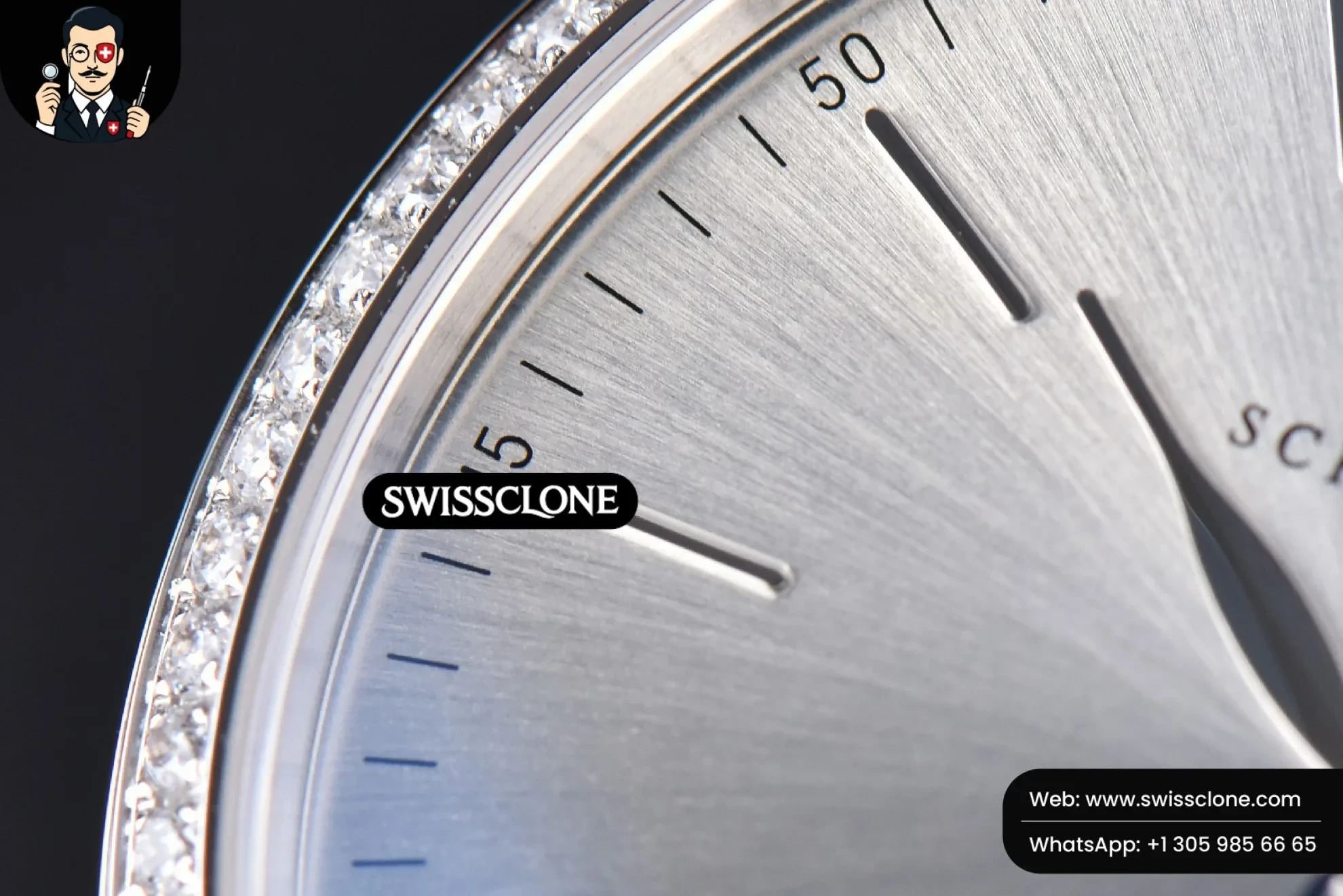 IWC Portofino ‘150 Years’ 40mm V7F Diamond Silver Dial Black Leather A2892/SW200 1:1 Super Clone Det - Caseback & Cloned Calibre Movement