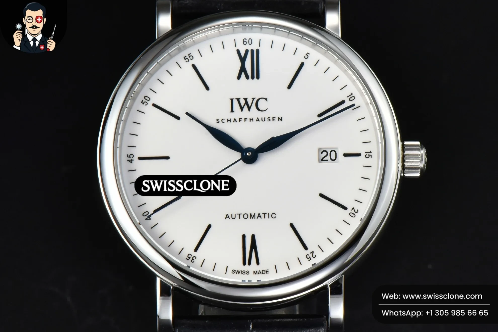 IWC Portofino Automatic 40mm White Dial Blue Marker Black Croc - Image 2