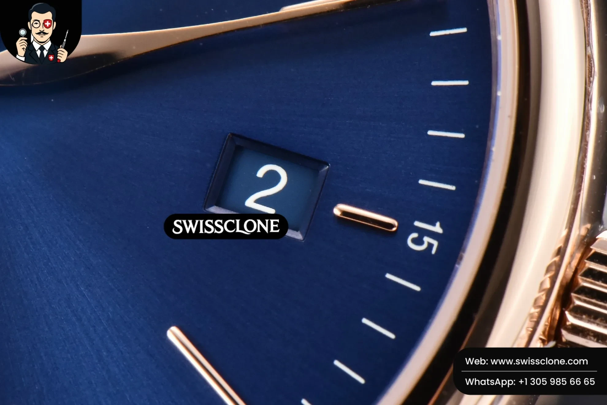 IWC Portofino V7F 40mm Blue Dial Marker Brown Leather 1:1 Super Clone - Lateral Case Thickness Profile