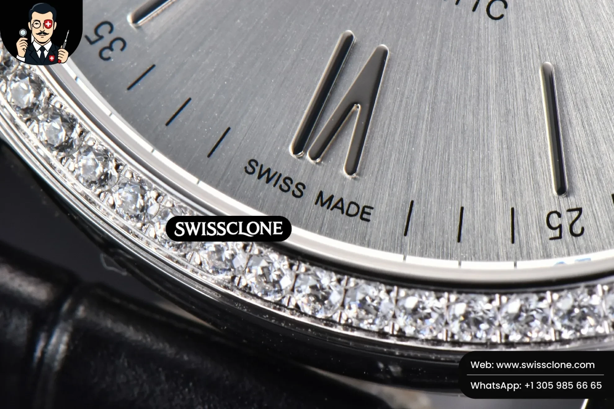 IWC Portofino V7F 40mm Diamond Silver Dial Black Leather 1:1 Super Clone - On-Wrist Presence View