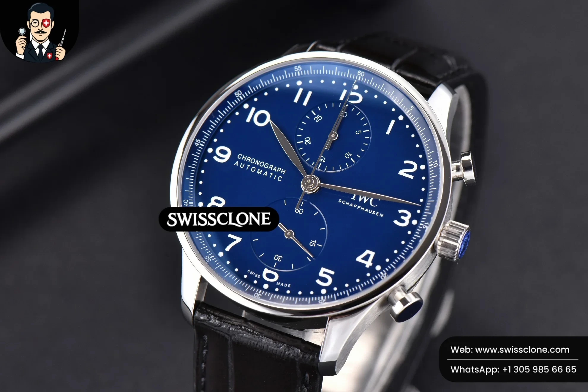 IWC Portugieser Chrono “150 Years” IW371601 41mm Blue Dial Black - Image 2