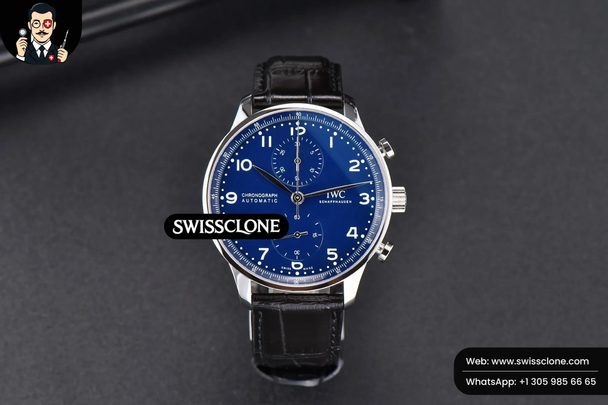 IWC Portugieser Chrono “150 Years” IW371601 41mm Blue Dial Black Cal69355