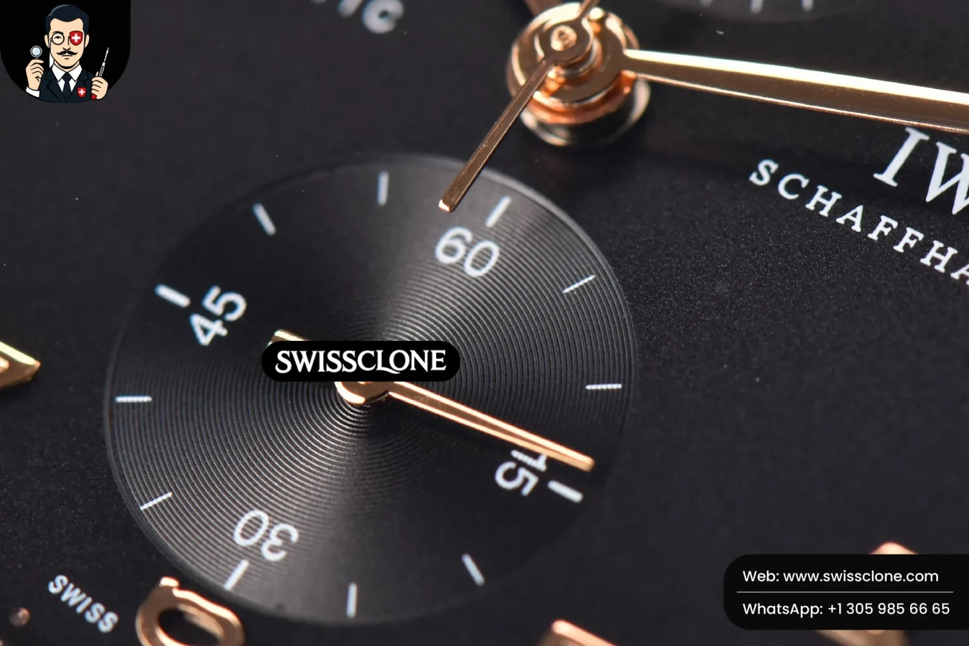 IWC Portuguese Chrono 41mm IW371210 Black Dial Markers Brown Corc Swiss Clone
