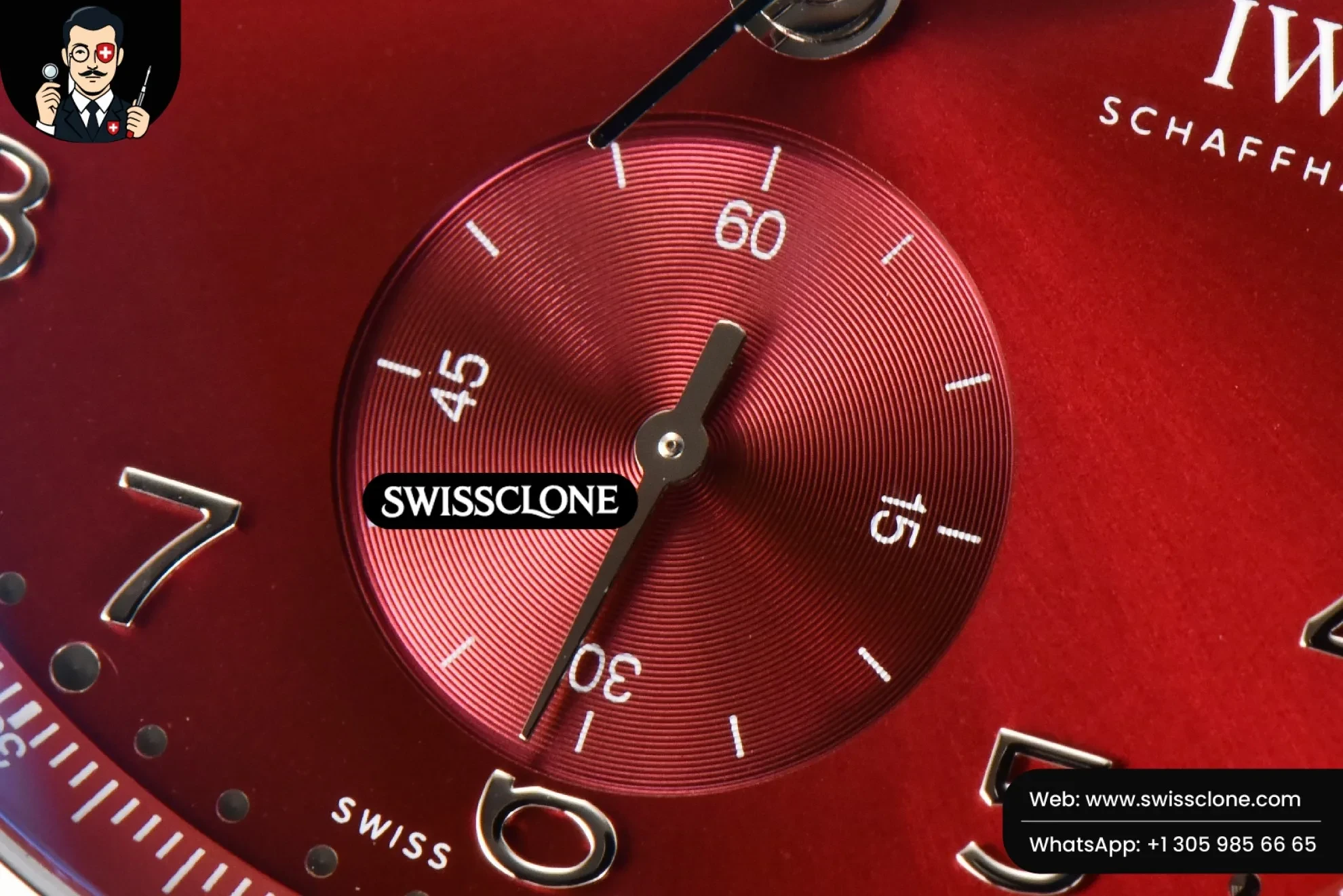 IWC Portuguese Chrono IW3716 41mm RSF Red Dial Swiss Clone - View 3