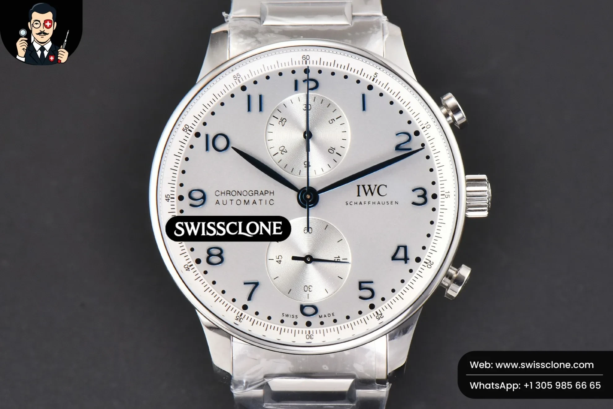IWC Portuguese Chrono IW3716 41mm RSF White Dial Blue Hand