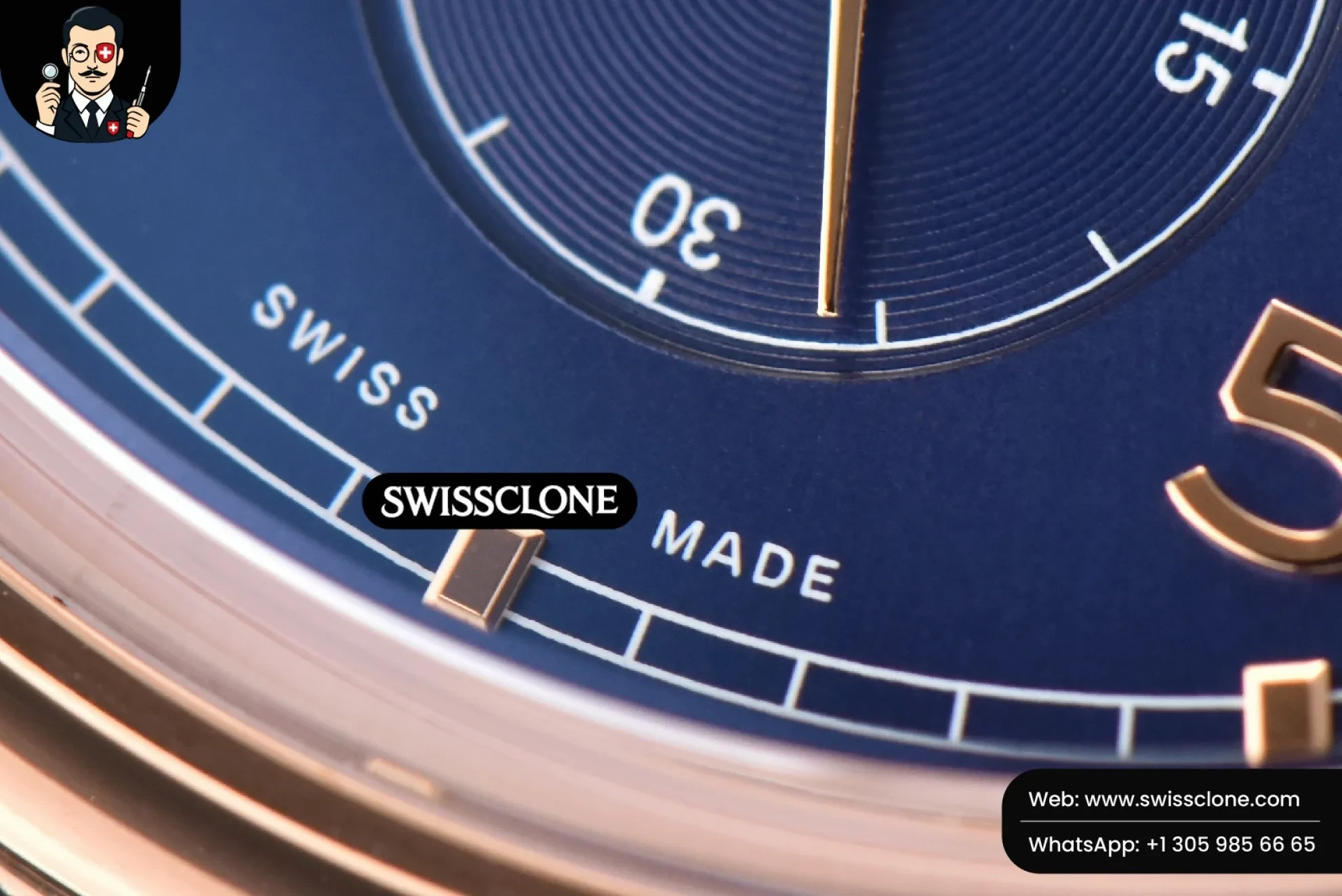 IWC Portuguese Chrono IW390305 42mm Blue Dial Brown Leather Swiss Clone - View 3
