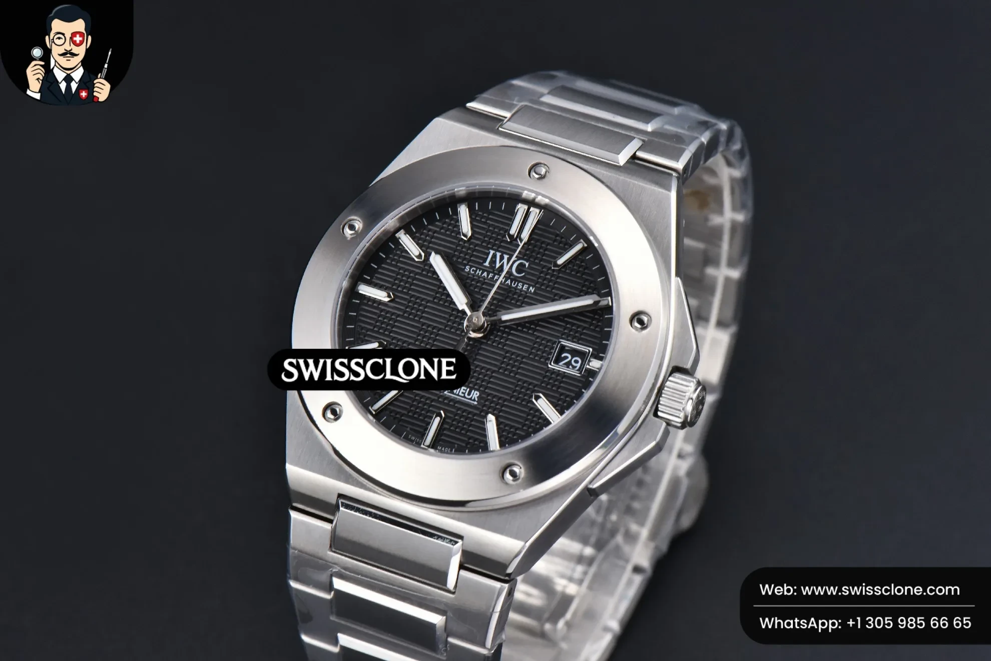 IWC Schaffhausen Ingenieur 40mm GHF Black Textured Dial MY9015 1:1 Super Clone - Clasp & Bracelet Finishing