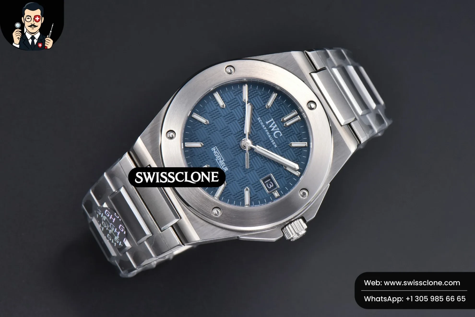IWC Schaffhausen Ingenieur 40mm GHF Blue Textured Dial MY9015 1:1 Super Clone - Bezel & Case Profile