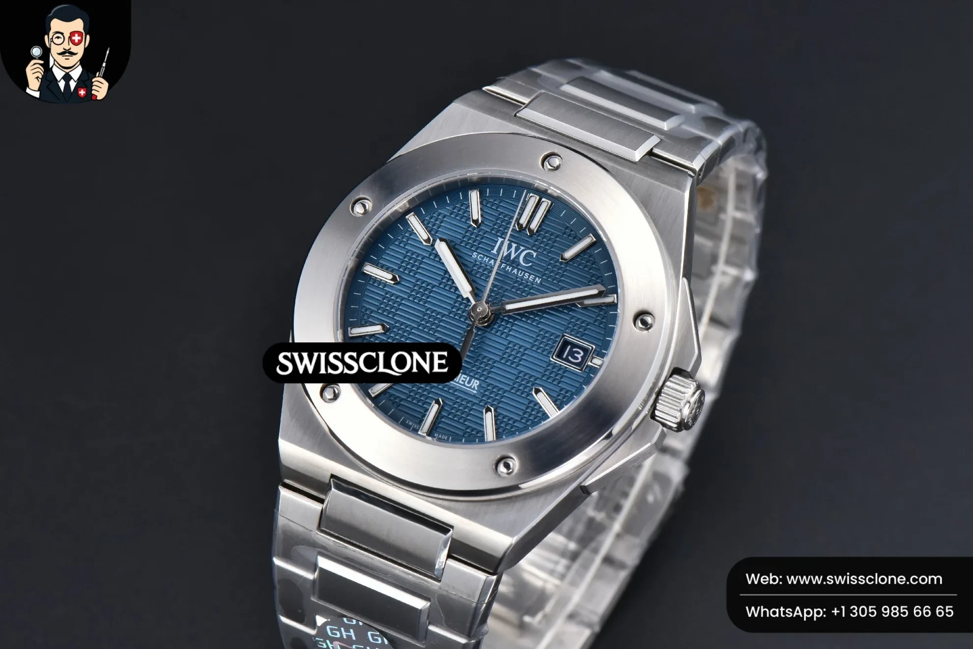 IWC Schaffhausen Ingenieur 40mm GHF Blue Textured Dial MY9015 1:1 Super Clone - Clasp & Bracelet Finishing