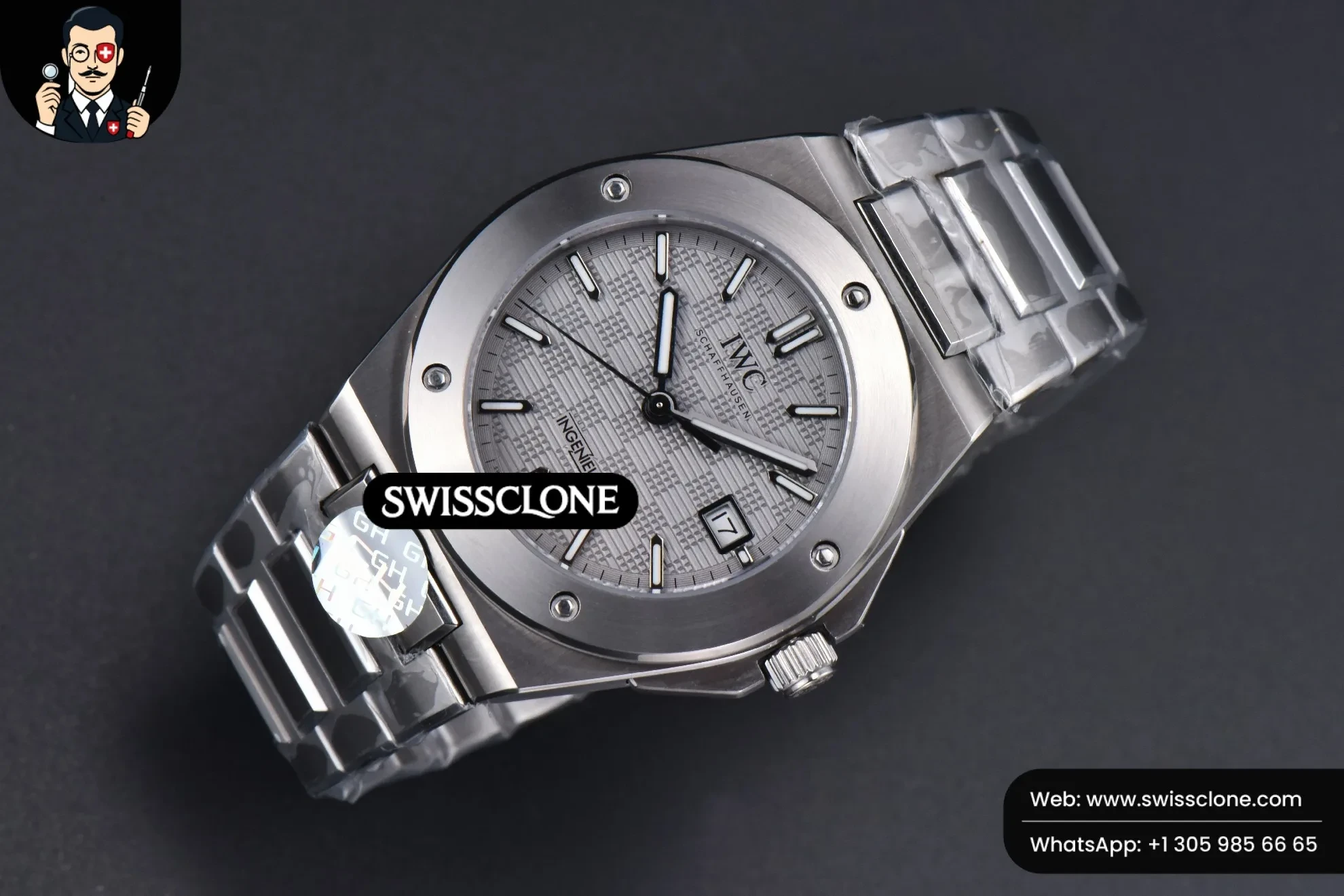 IWC Schaffhausen Ingenieur 40mm GHF Gray Textured Dial MY9015 1:1 Super Clone - Bezel & Case Profile