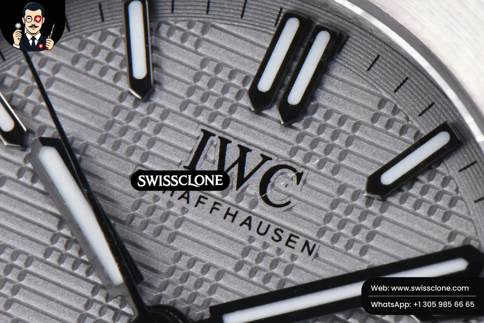 IWC Schaffhausen Ingenieur 40mm GHF Gray Textured Dial MY9015 1:1 Super Clone - Caseback & Cloned Calibre Movement