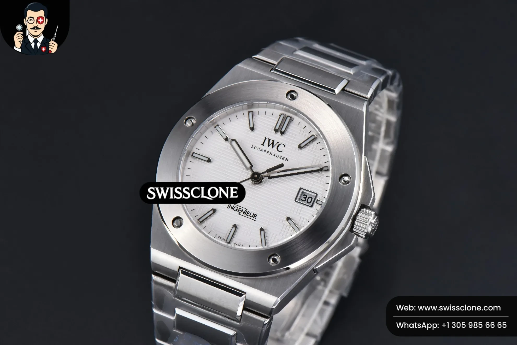 IWC Schaffhausen Ingenieur 40mm GHF White Textured Dial MY9015 1:1 Super Clone - Bezel & Case Profile