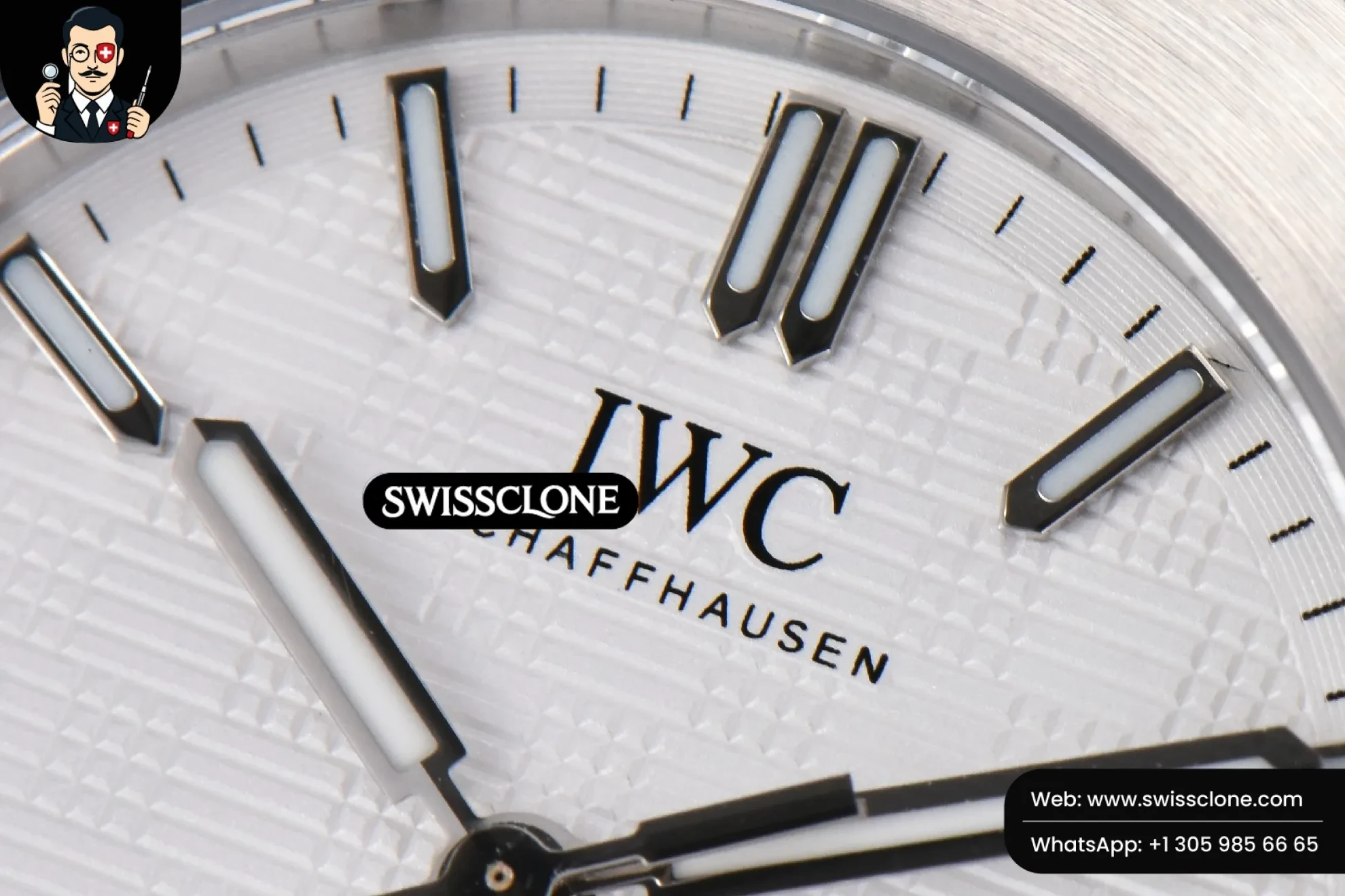 IWC Schaffhausen Ingenieur 40mm GHF White Textured Dial MY9015 1:1 Super Clone - Caseback & Cloned Calibre Movement