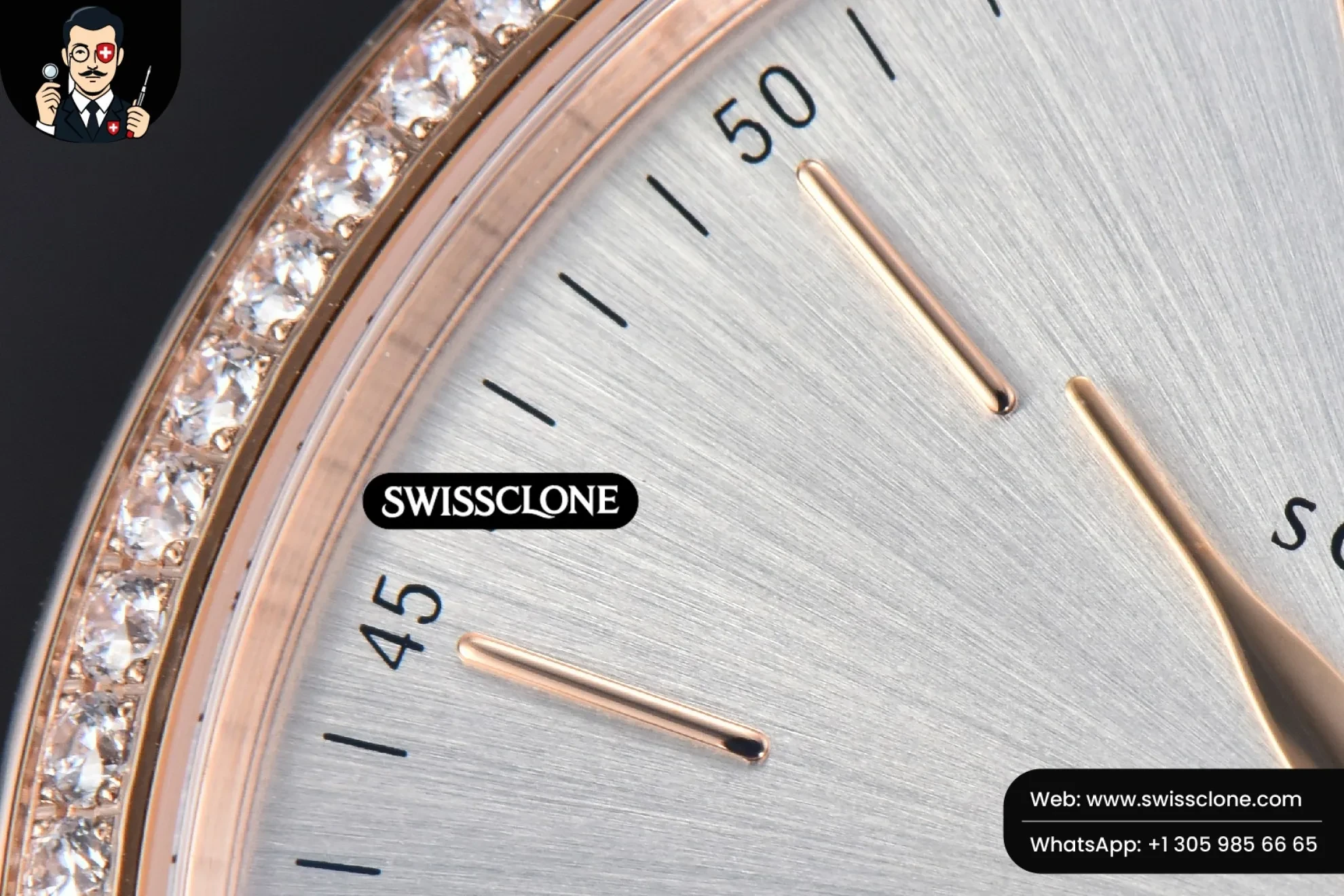 IWC Schaffhausen Portofino V7F 40mm Diamond Silver Dial Marker Brown Leather 1:1 Super Clone - Caseback & Cloned Calibre Movement