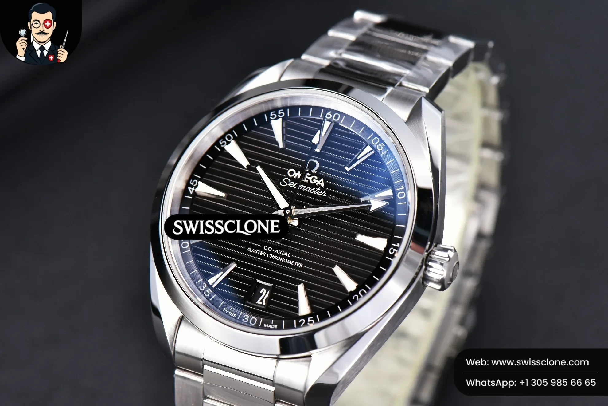 Omega Aqua Terra 150M 41mm Black Dial Silver Hand Silver Markers 1:1 Super Clone - On-Wrist Presence View