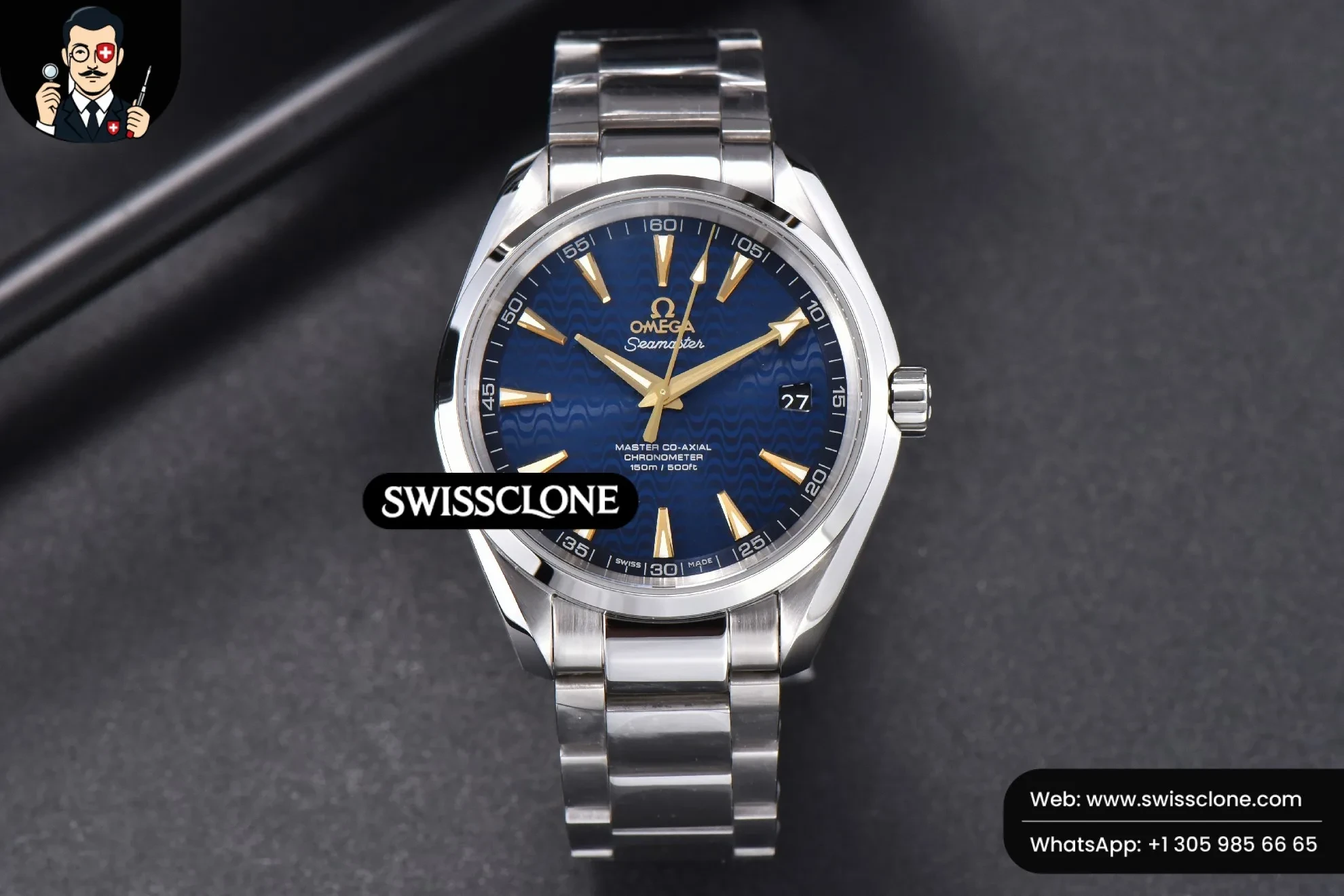 Omega Aqua Terra 150M 41mm Blue Wave Dial Markers