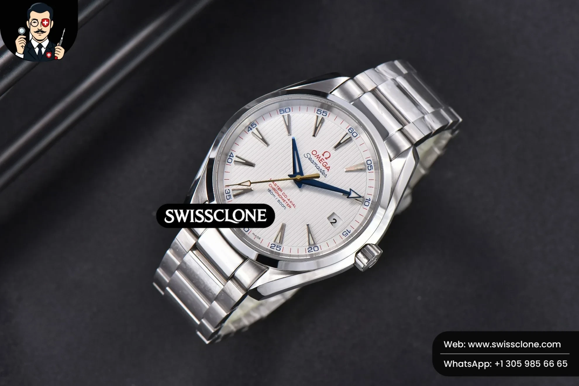 Omega Aqua Terra 150M 41mm White Dial Gold Hand - Clasp, Bracelet & Buckle Detail | 1:1 Swiss Super Clone