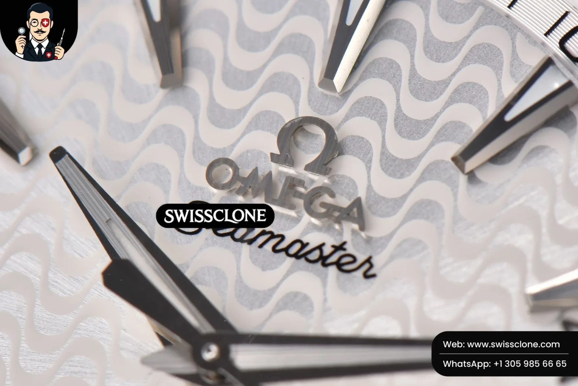 Omega Aqua Terra 150M 41mm White Wave Dial Silver Markers - Clasp, Bracelet & Buckle Detail | 1:1 Swiss Super Clone