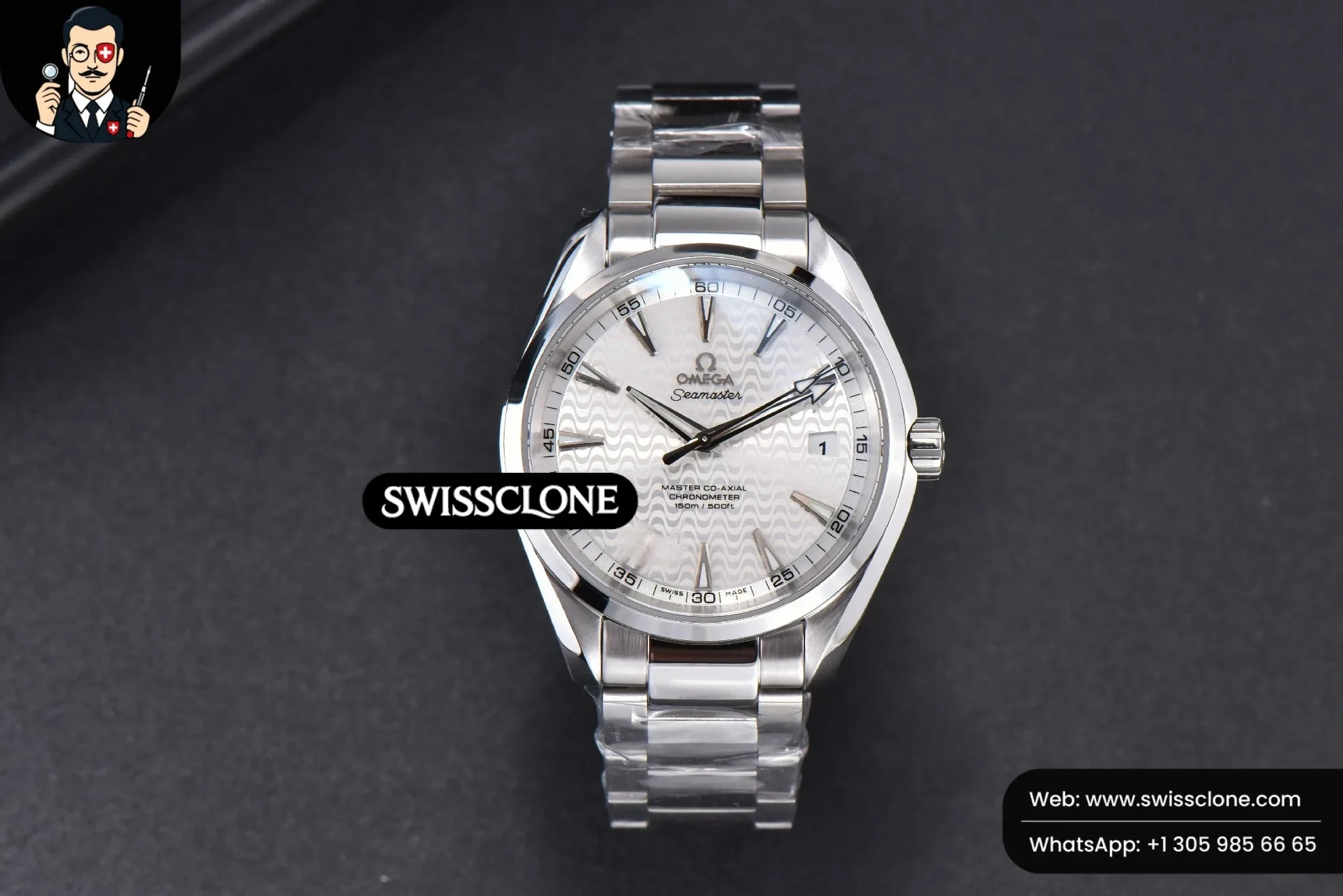 Omega Aqua Terra 150M 41mm White Wave Dial Silver Markers