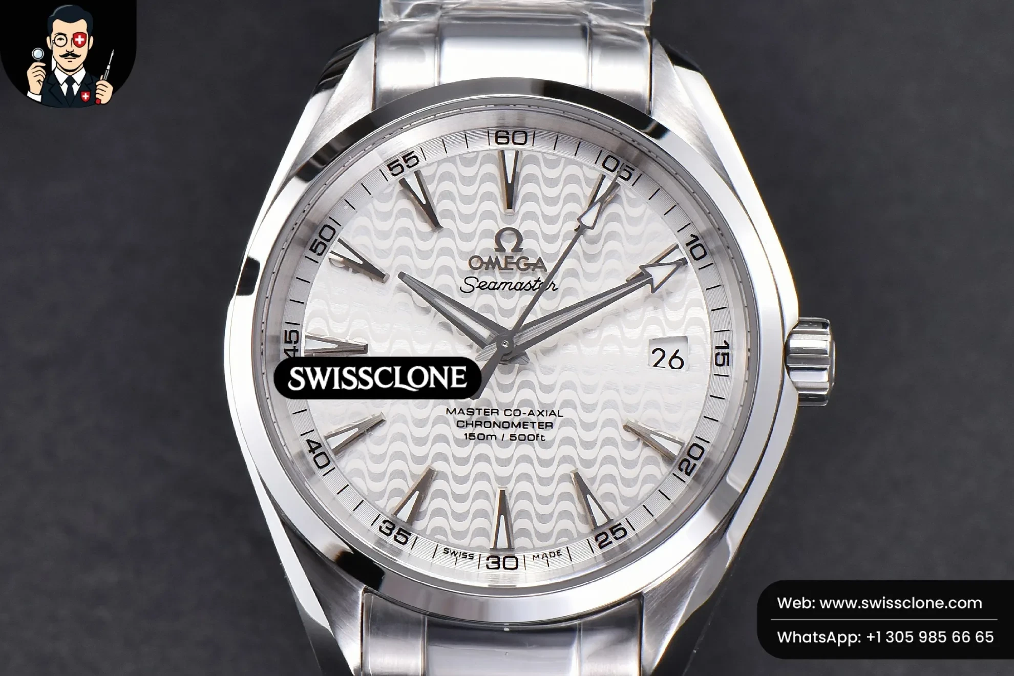 Omega Aqua Terra 150M 41mm White Wave Dial Silver Markers
