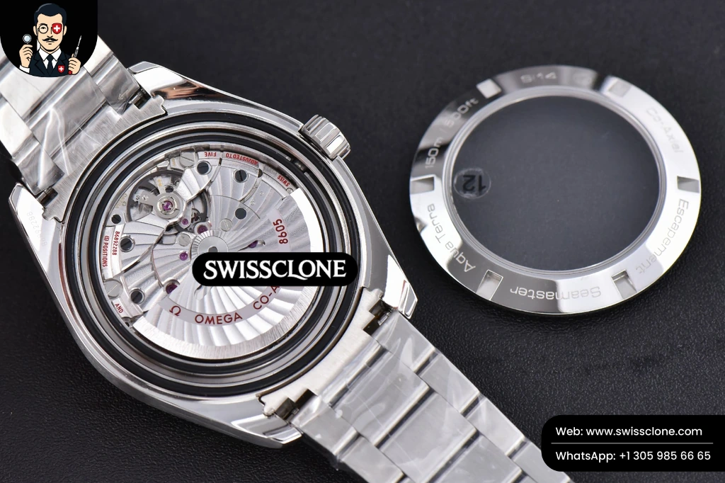 Omega Aqua Terra 150M 43mm GMT Black Textured Dial SS Bracelet A8605 (VSF) 1:1 Super Clone - Atelier QC Inspection Angle 13